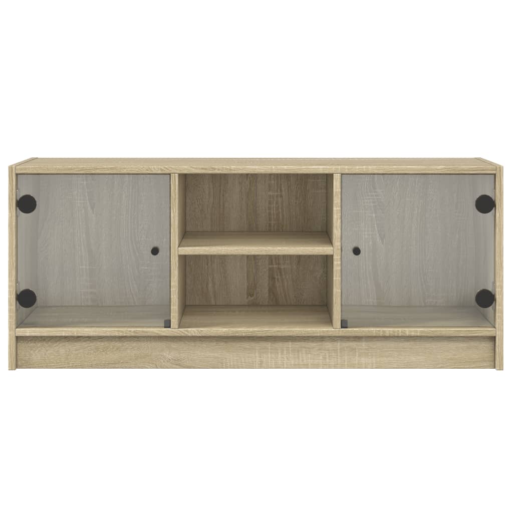 TV ormarić sa staklenim vratima boja hrasta sonome 102x37x42 cm