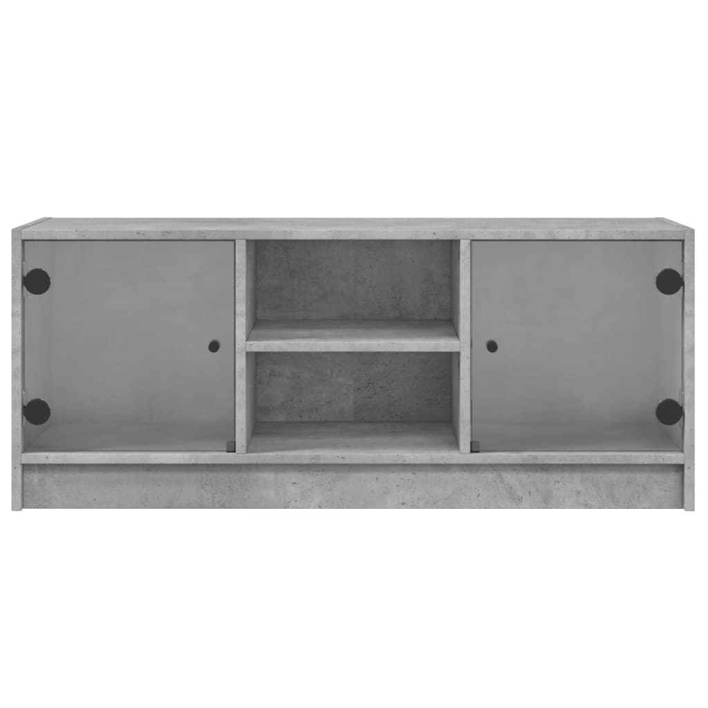 TV ormarić sa staklenim vratima boja betona 102x37x42 cm