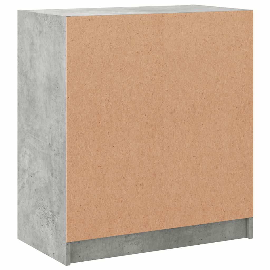 Bočni ormarić sa staklenim vratima boja betona 68x37x75,5 cm