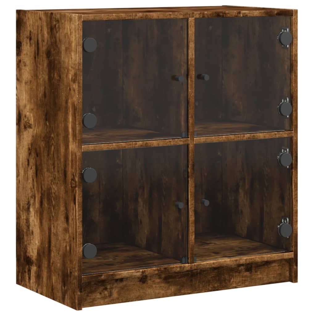 Bočni ormarić sa staklenim vratima boja hrasta 68x37x75,5 cm