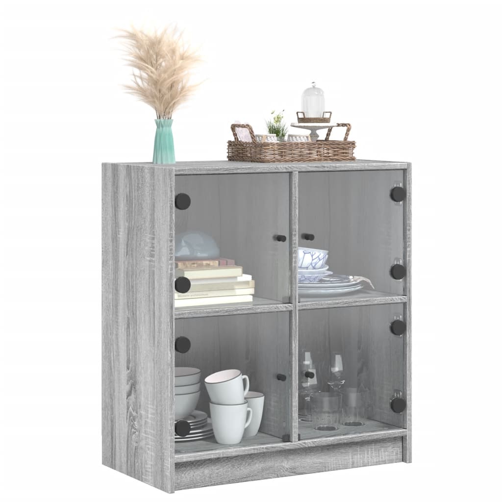 Bočni ormarić sa staklenim vratima boja hrasta 68x37x75,5 cm
