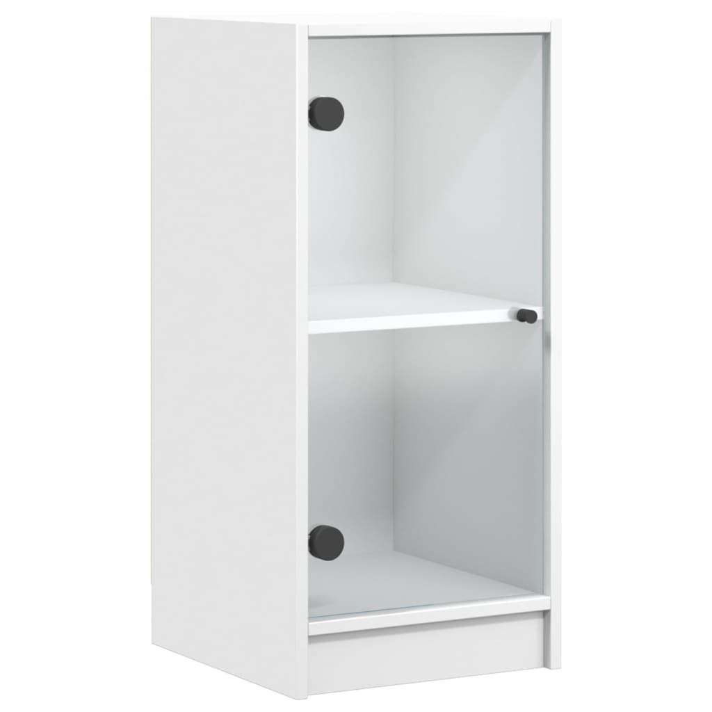 Bočni ormarić sa staklenim vratima bijeli 35x37x75,5 cm