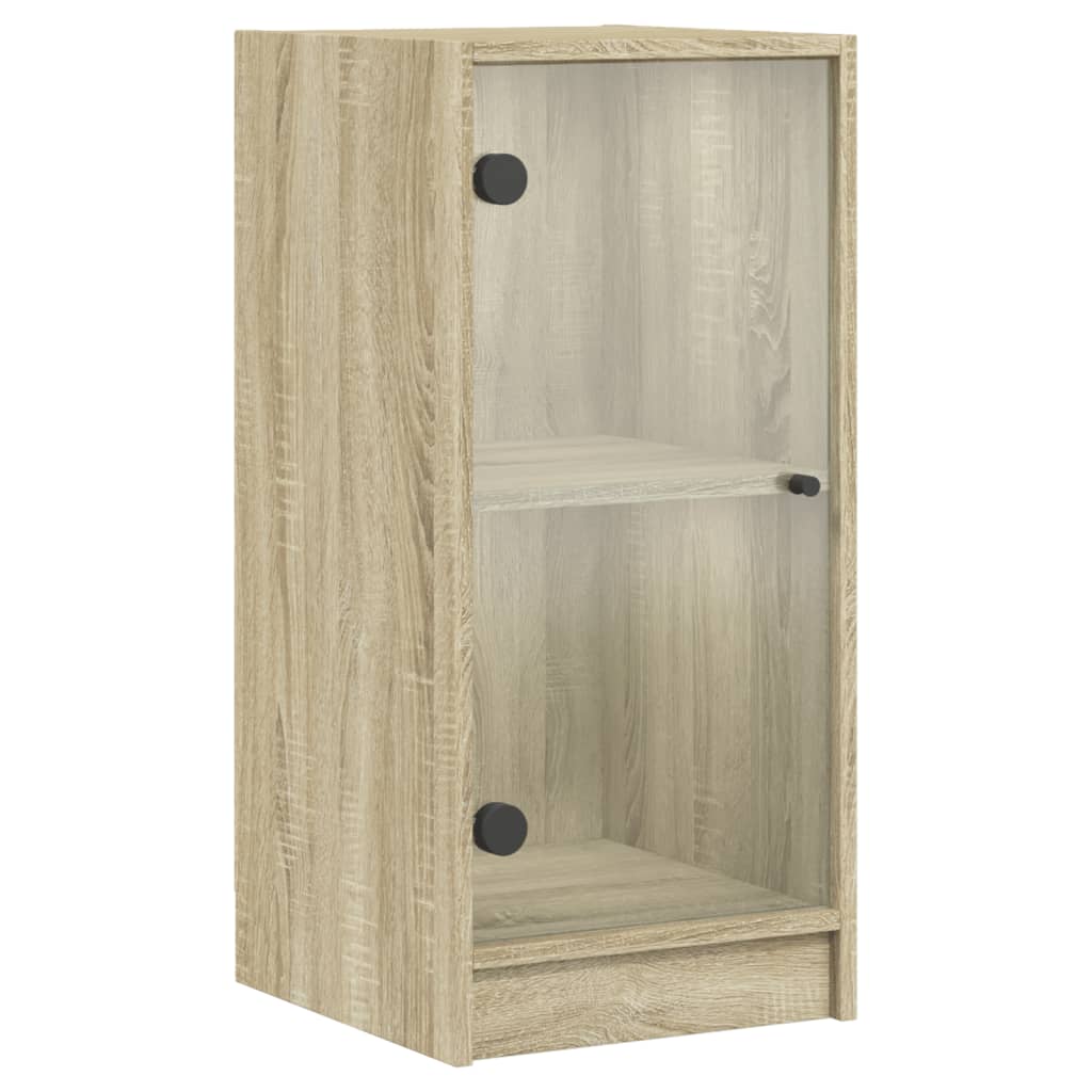 Bočni ormarić sa staklenim vratima boja hrasta 35x37x75,5 cm