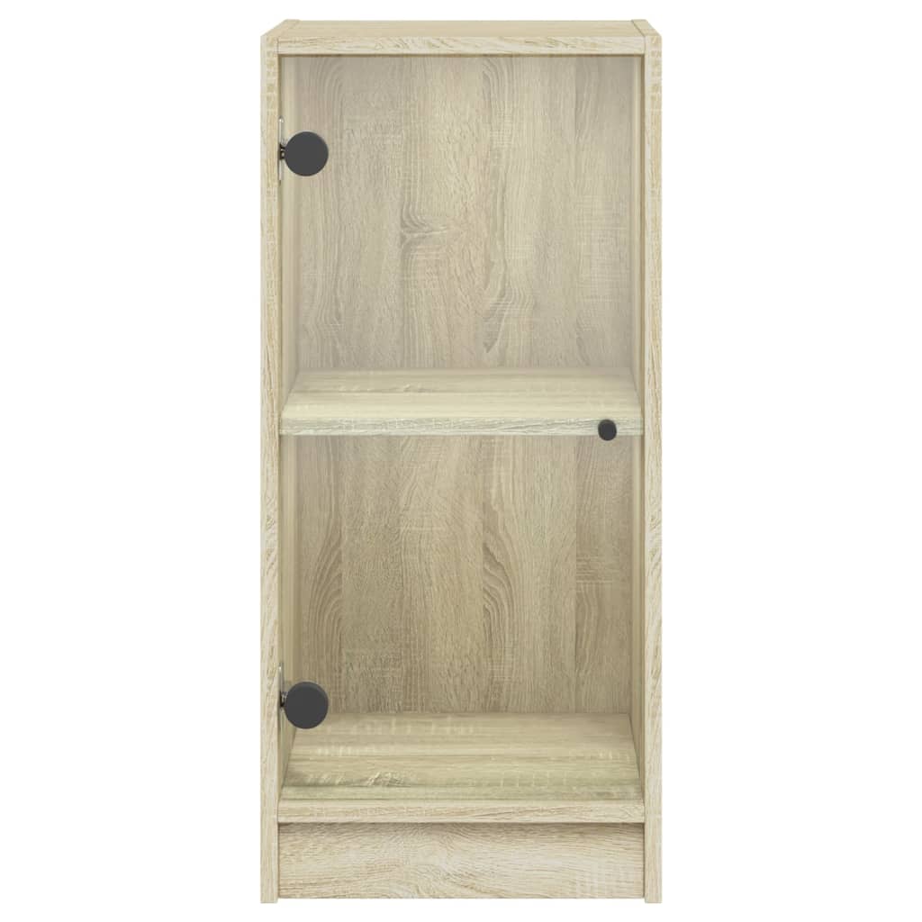 Bočni ormarić sa staklenim vratima boja hrasta 35x37x75,5 cm