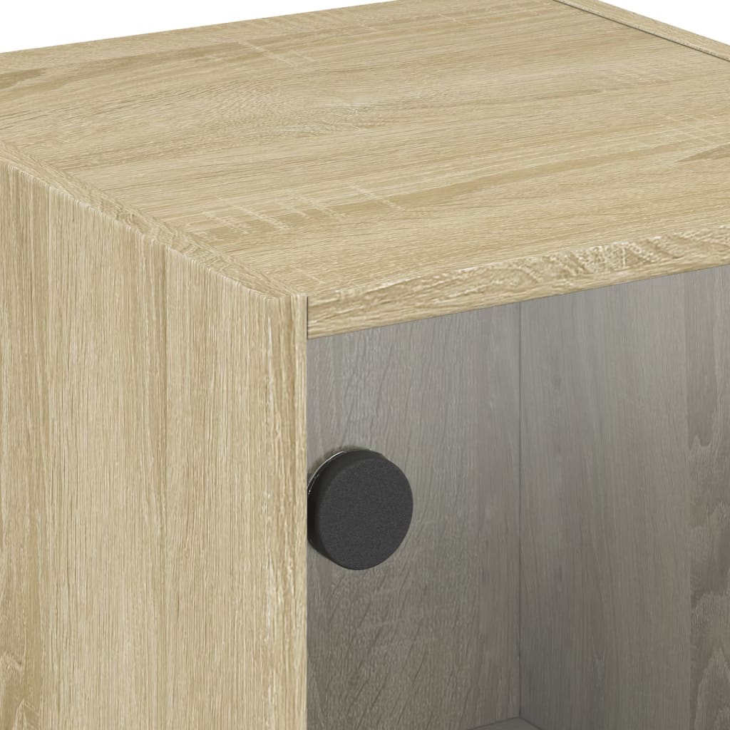 Bočni ormarić sa staklenim vratima boja hrasta 35x37x75,5 cm