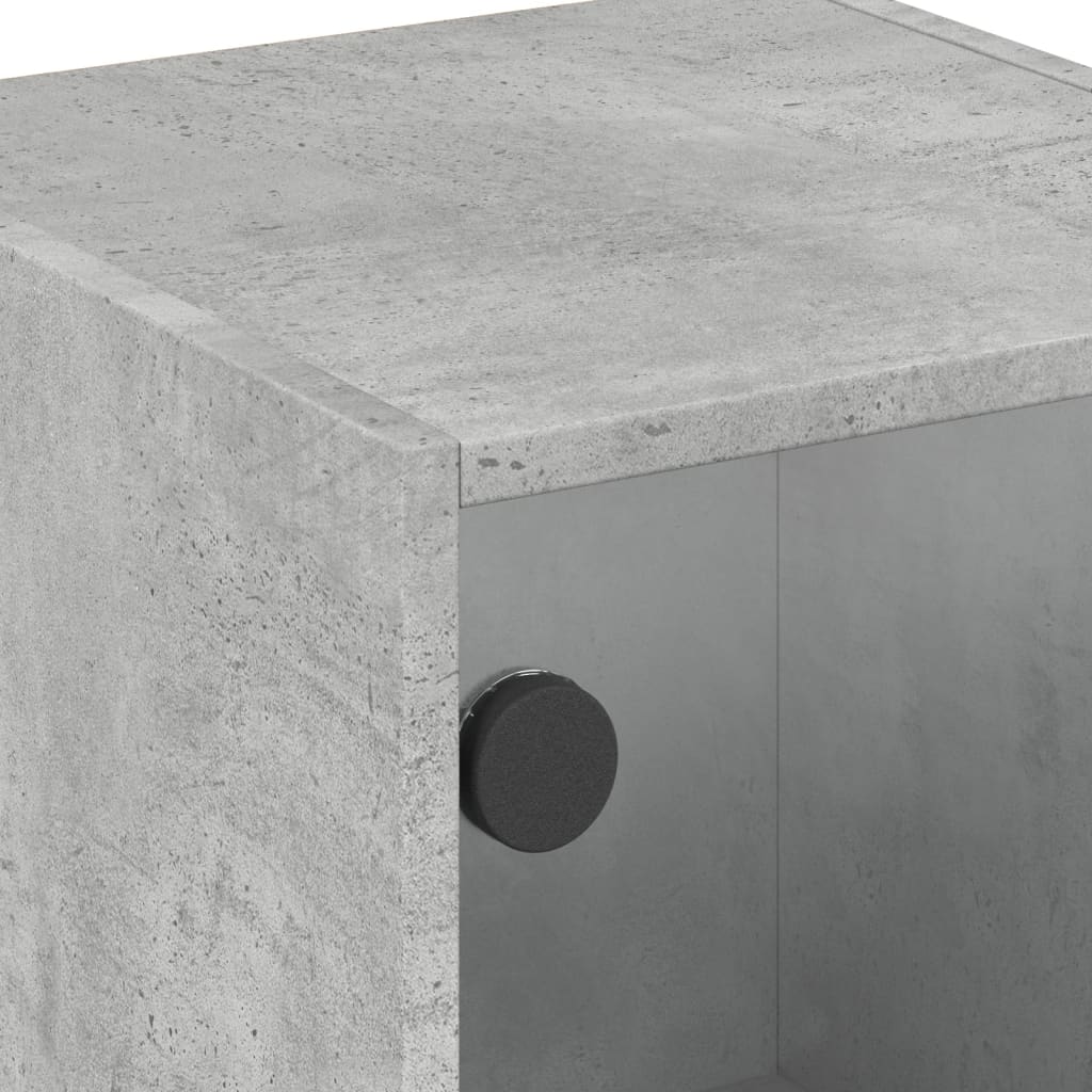 Bočni ormarić sa staklenim vratima boja betona 35x37x75,5 cm