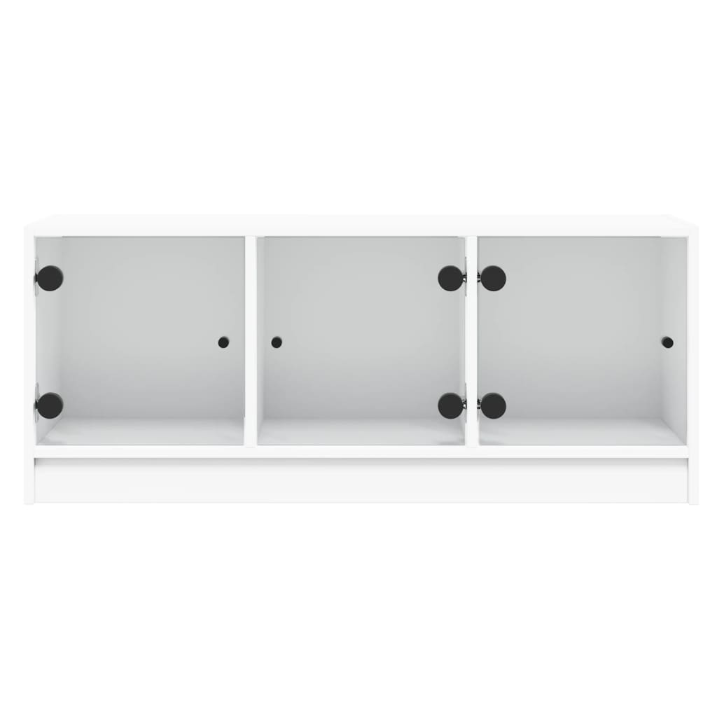 TV ormarić sa staklenim vratima bijeli 102x37x42 cm