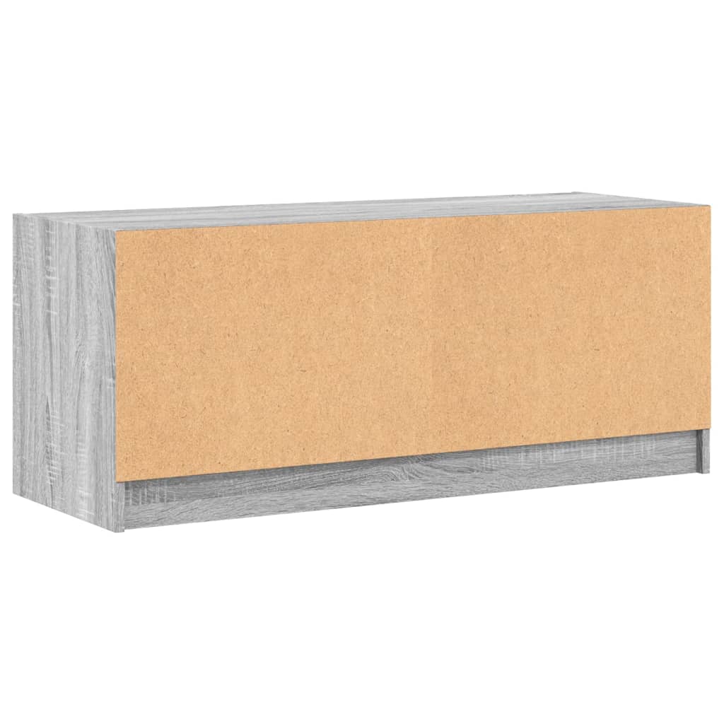 TV ormarić sa staklenim vratima siva boja hrasta 102x37x42 cm