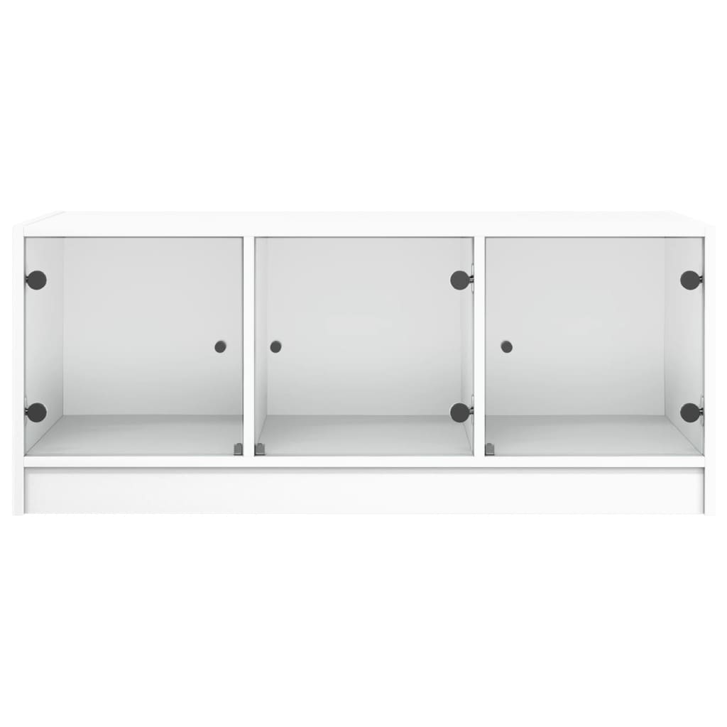 Stolić za kavu sa staklenim vratima bijeli 102 x 50 x 42 cm