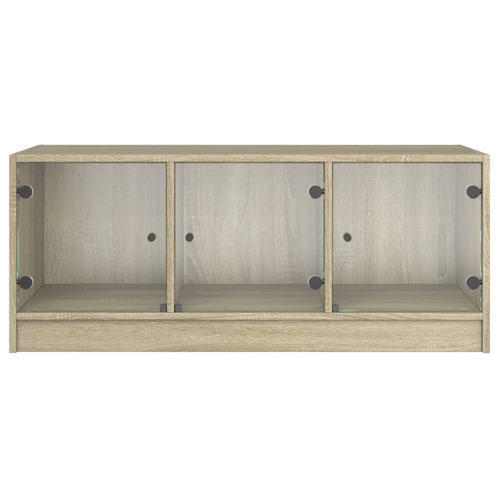 Stolić za kavu sa staklenim vratima boja hrasta 102x50x42 cm