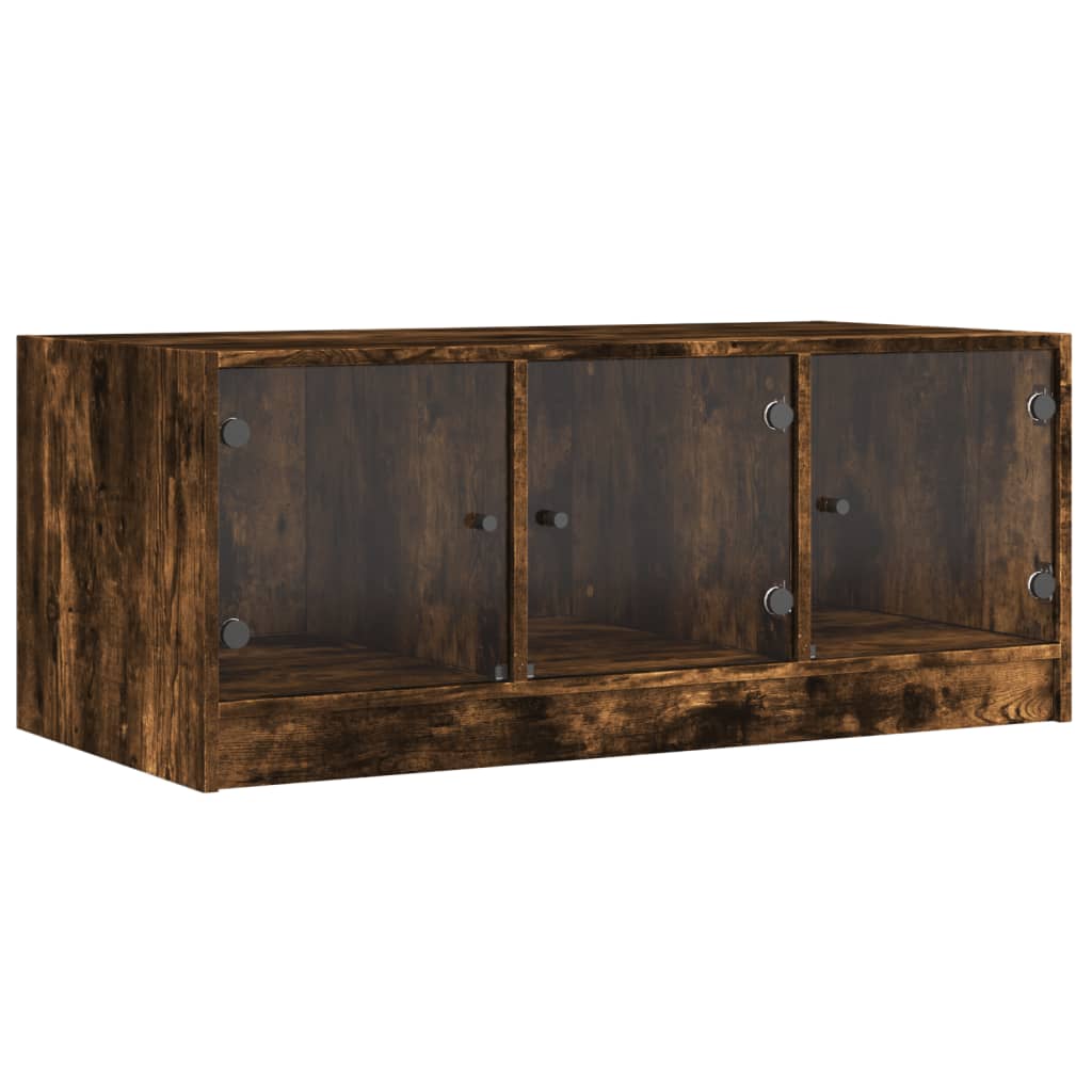 Stolić za kavu sa staklenim vratima boja hrasta 102x50x42 cm
