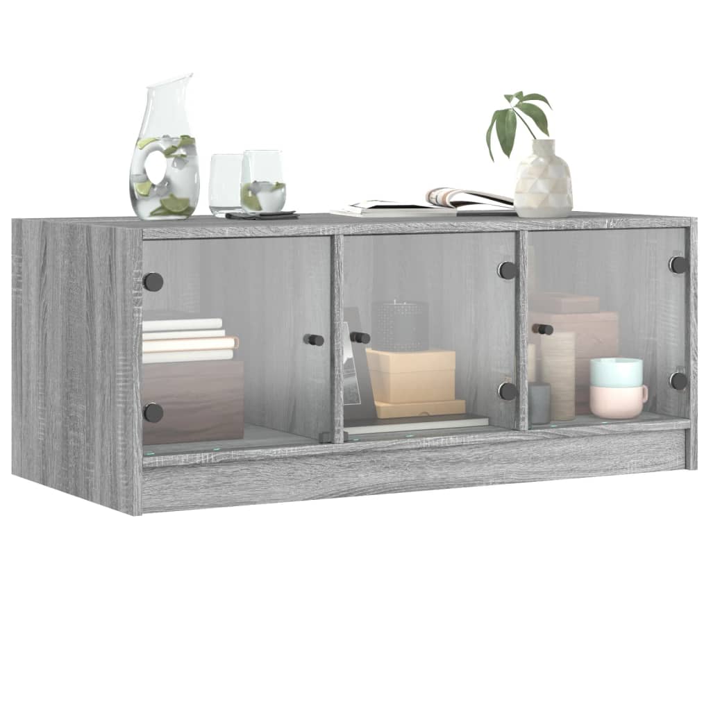 Stolić za kavu sa staklenim vratima boja hrasta 102x50x42 cm