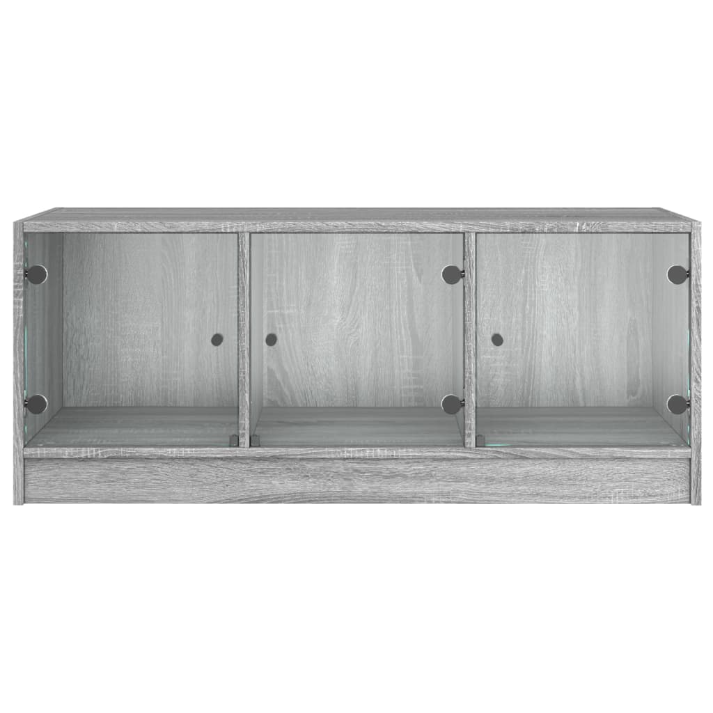 Stolić za kavu sa staklenim vratima boja hrasta 102x50x42 cm