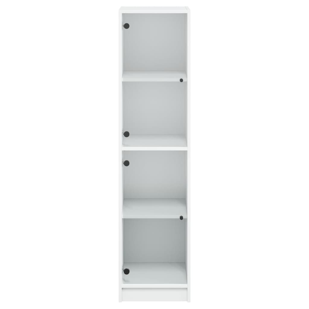 Visoka komoda sa staklenim vratima bijela 35 x 37 x 142 cm