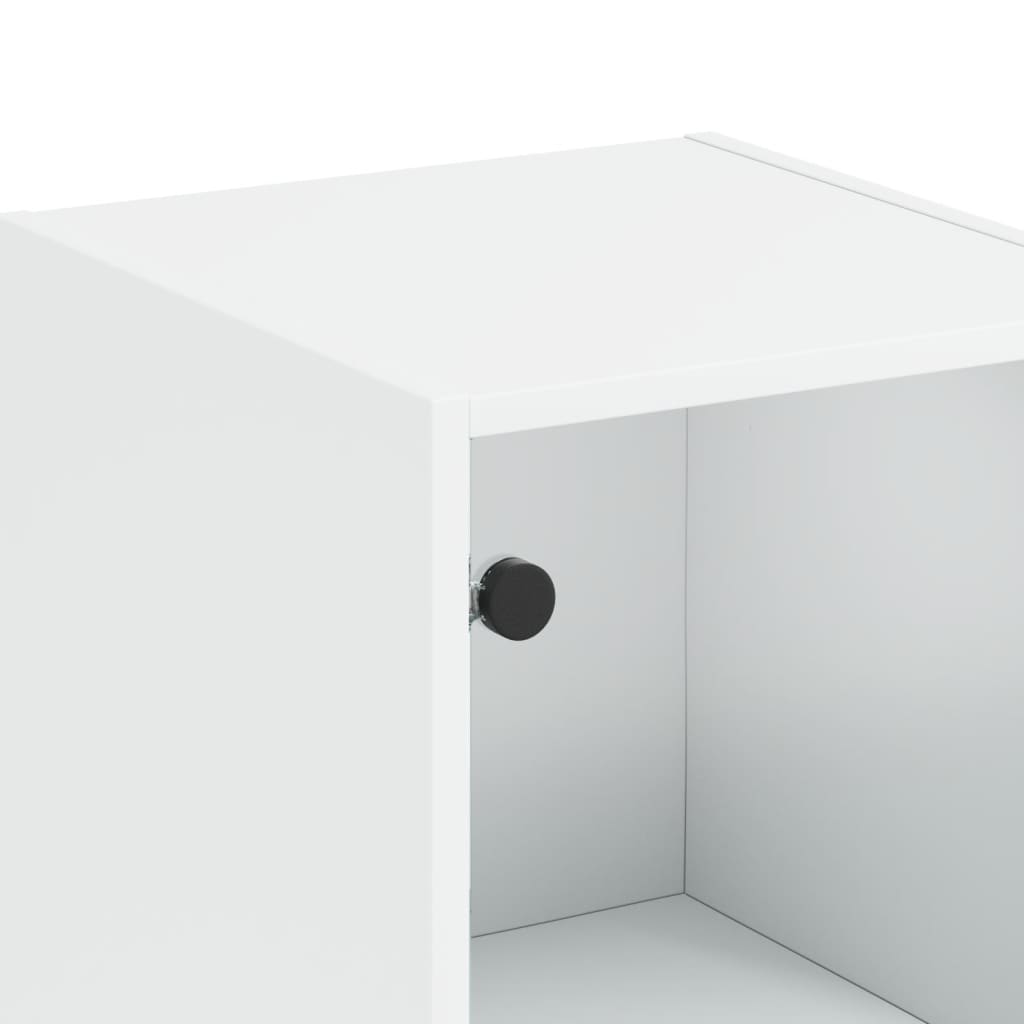Visoka komoda sa staklenim vratima bijela 35 x 37 x 142 cm