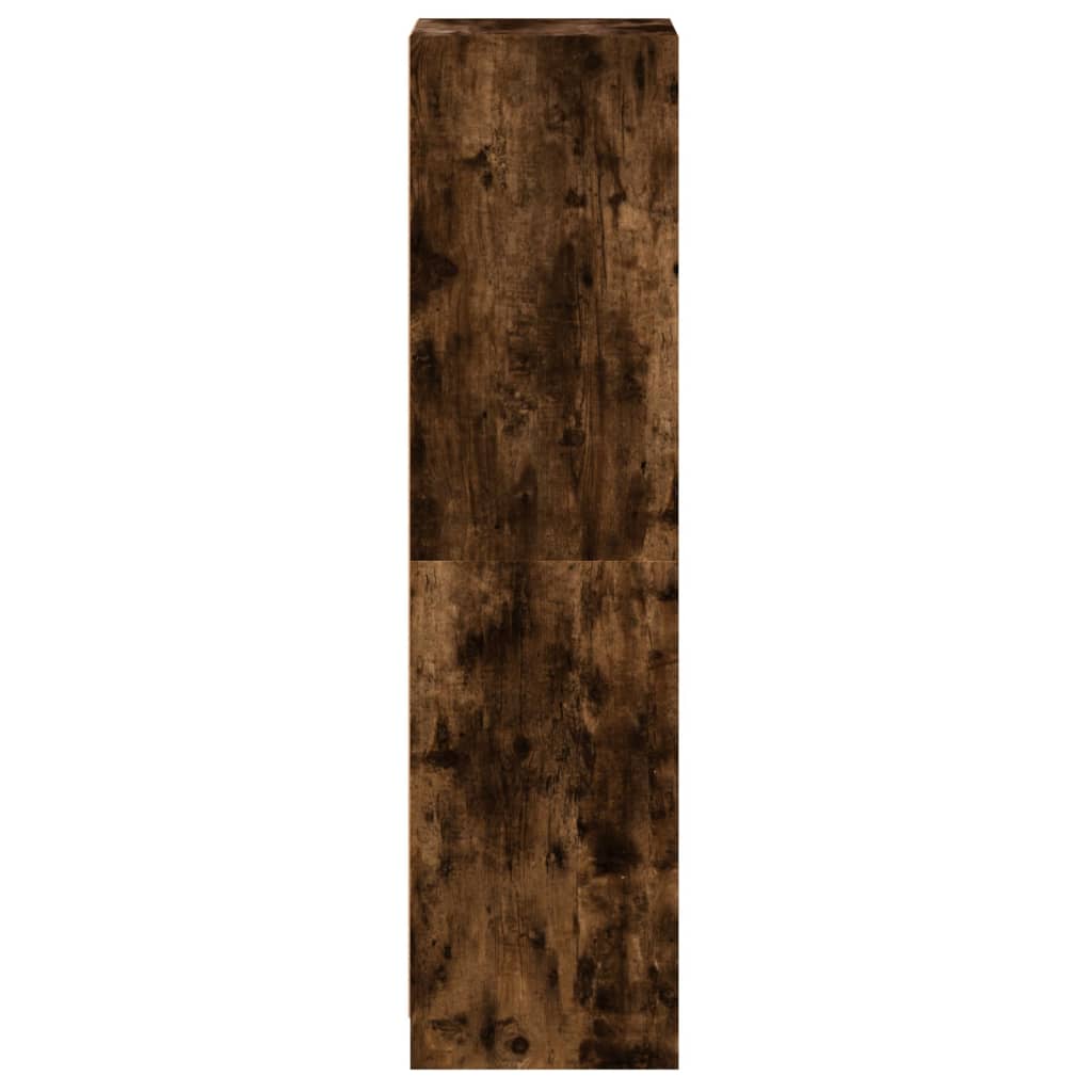 Visoka komoda sa staklenim vratima boja hrasta 35 x 37 x 142 cm