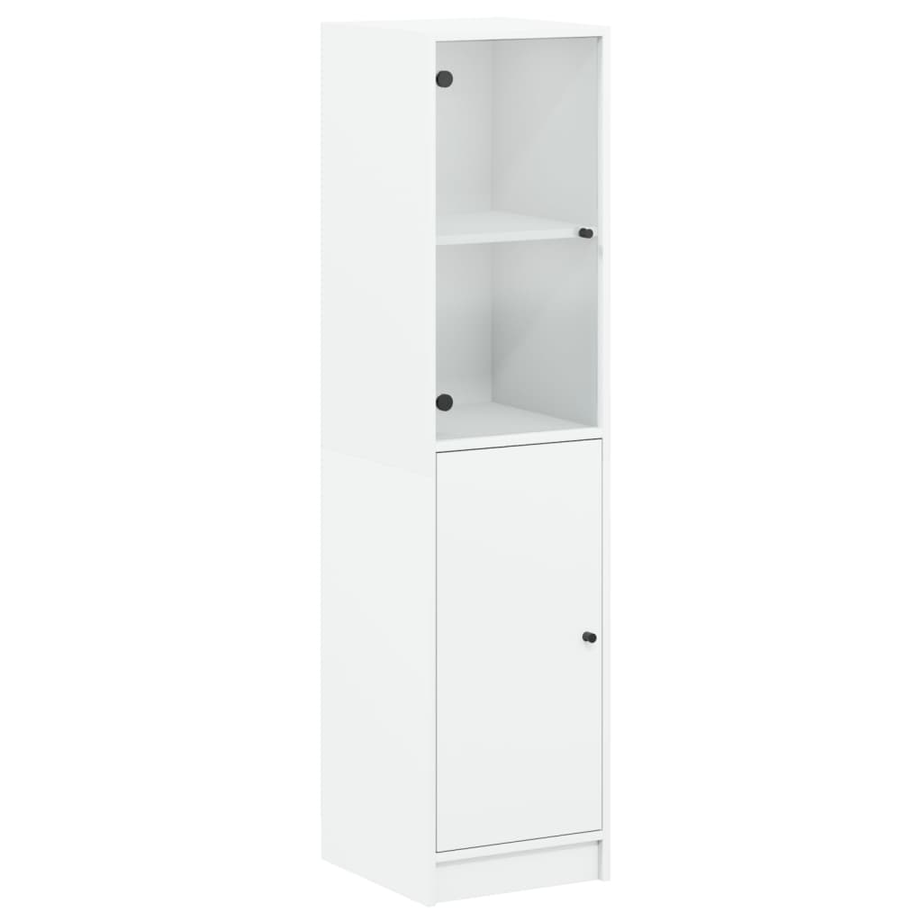 Visoka komoda sa staklenim vratima bijela 35 x 37 x 142 cm