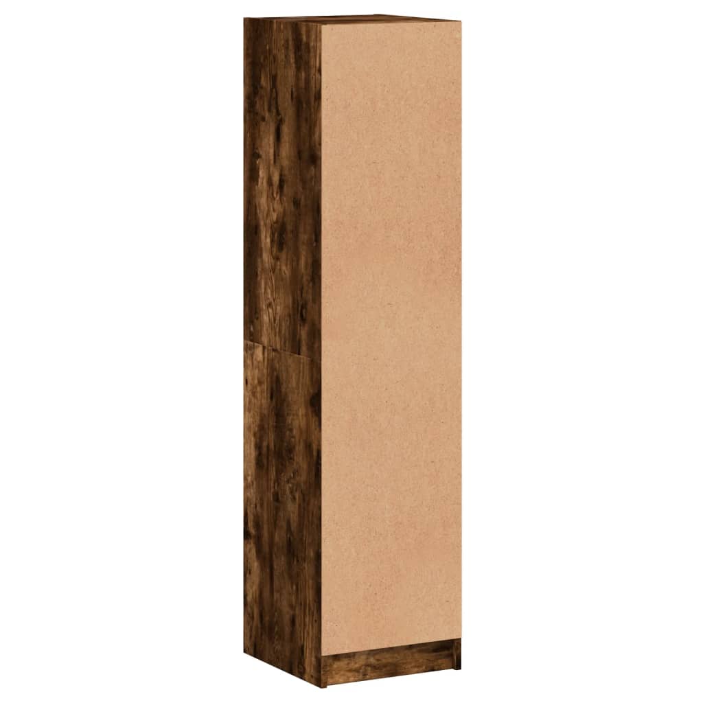 Visoka komoda sa staklenim vratima boja hrasta 35 x 37 x 142 cm