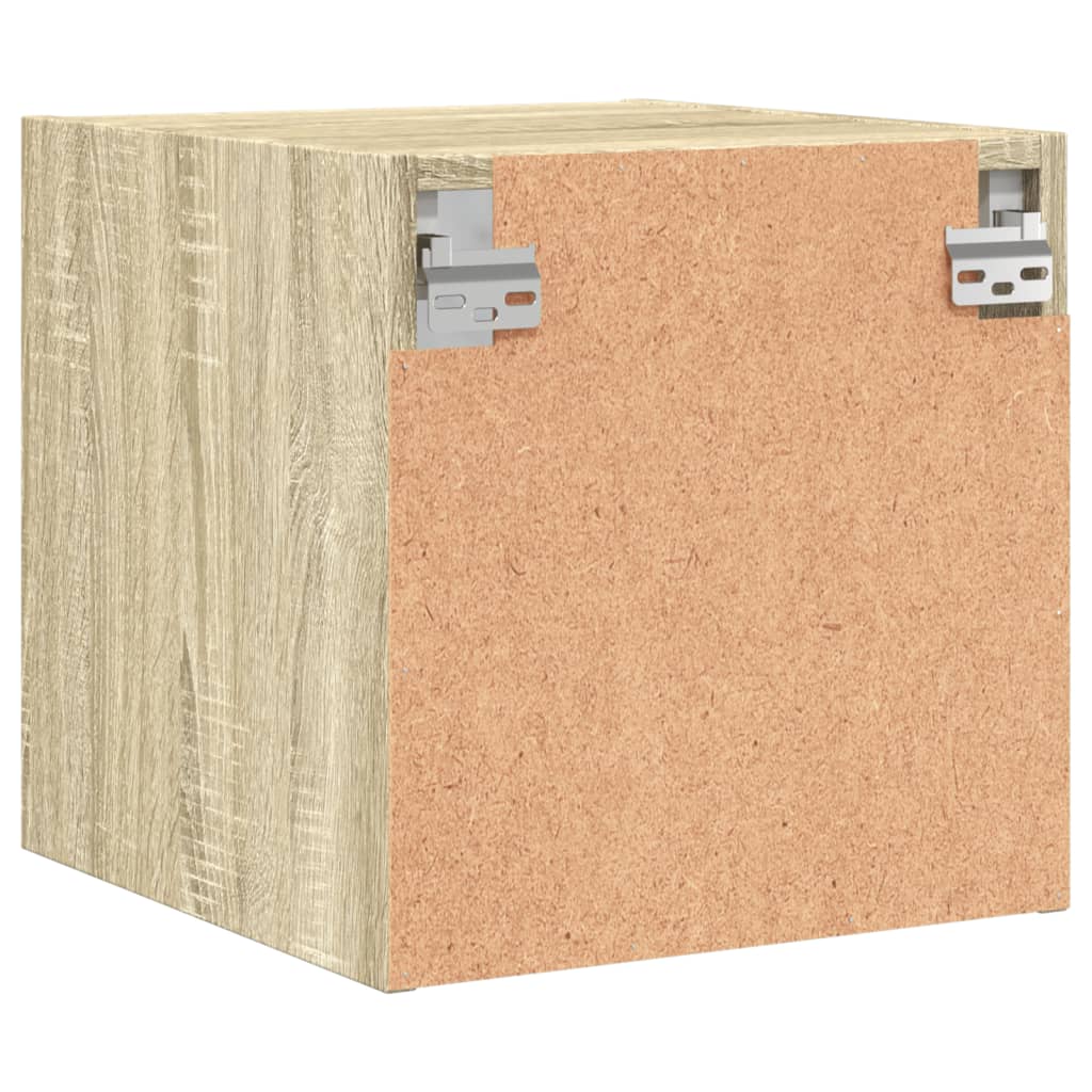 Noćni ormarići staklena vrata 2 kom boja hrasta 35x37x35 cm