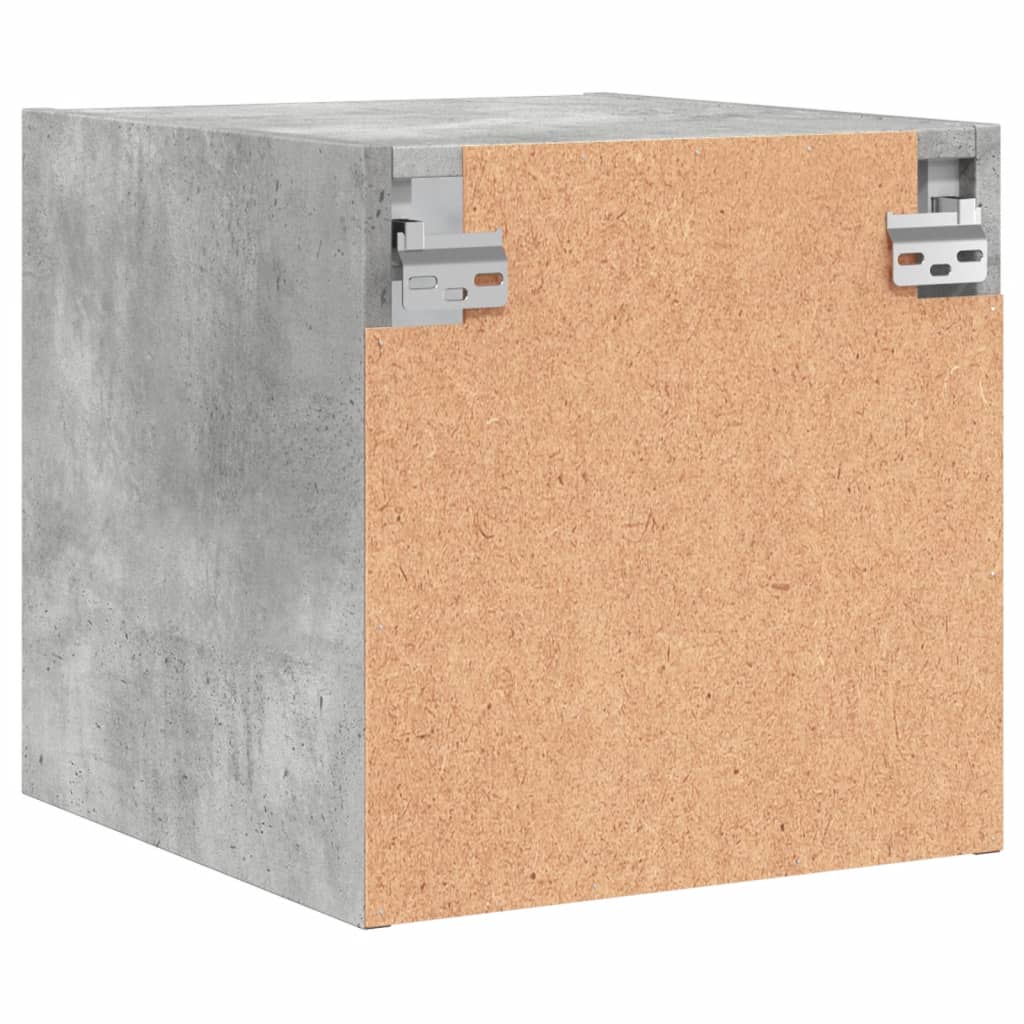 Noćni ormarići staklena vrata 2 kom boja betona 35x37x35 cm
