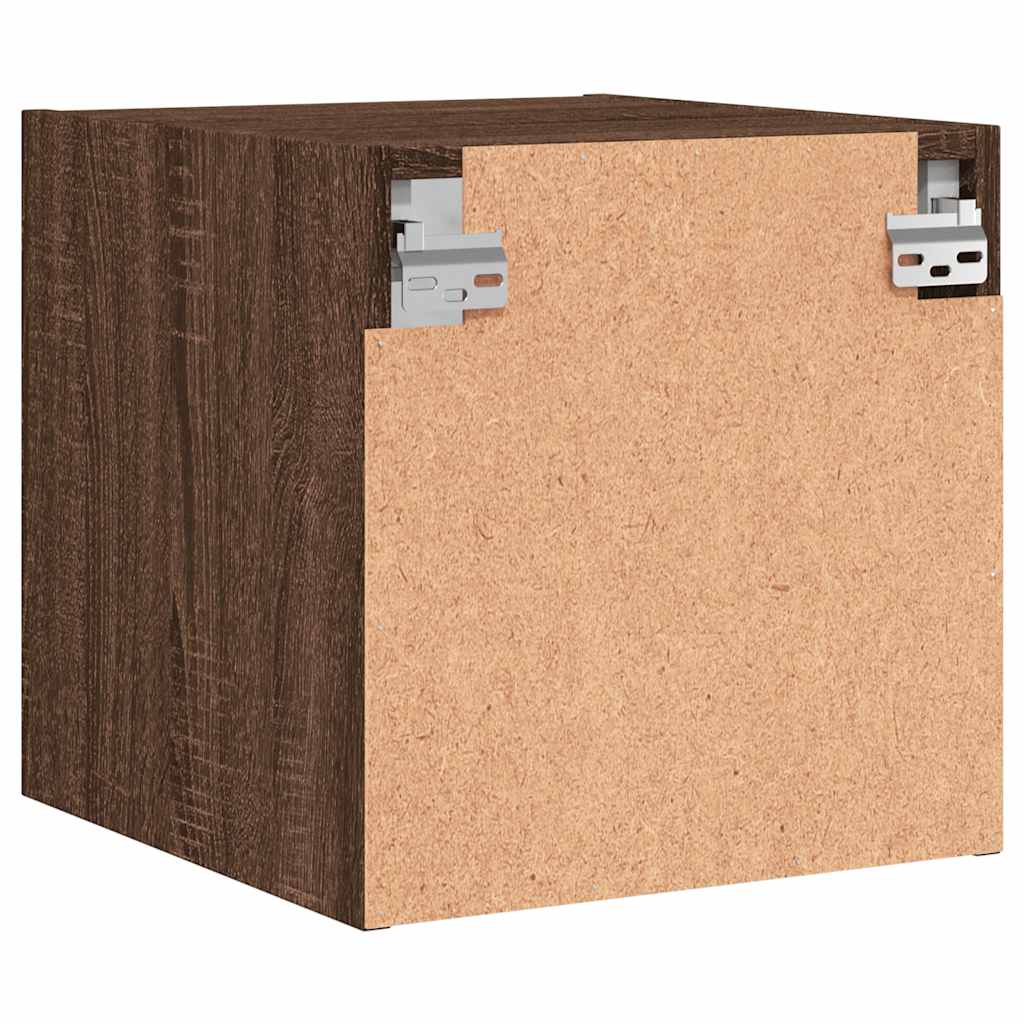 Noćni ormarići staklena vrata 2 kom boja hrasta 35x37x35 cm