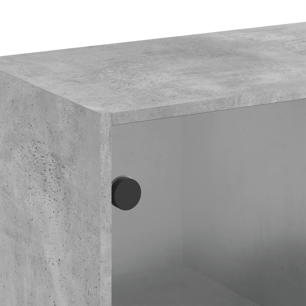 Zidni ormarić sa staklenim vratima boja betona 68x37x68,5 cm