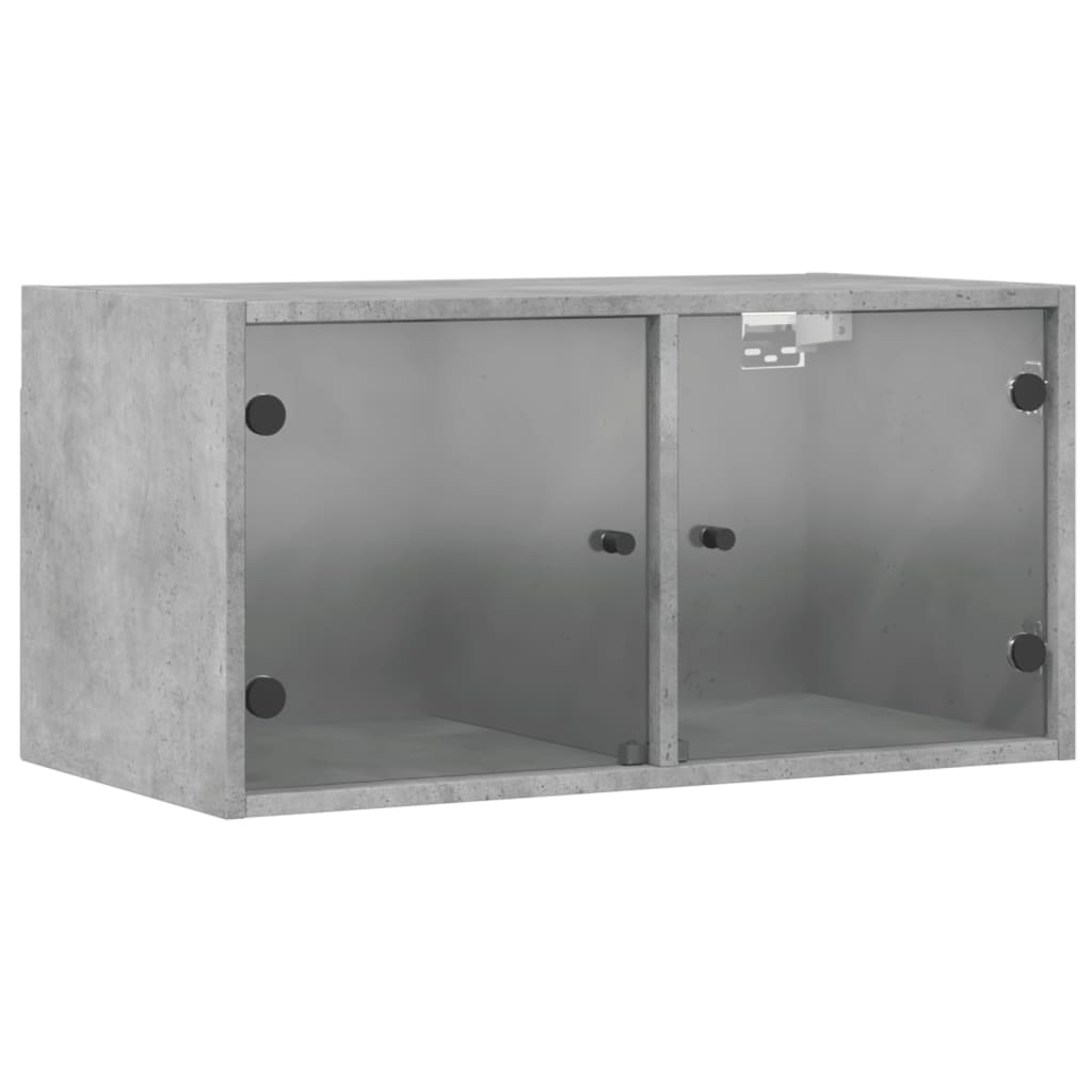 Zidni ormarići staklena vrata 2 kom boja betona 68,5x37x35 cm
