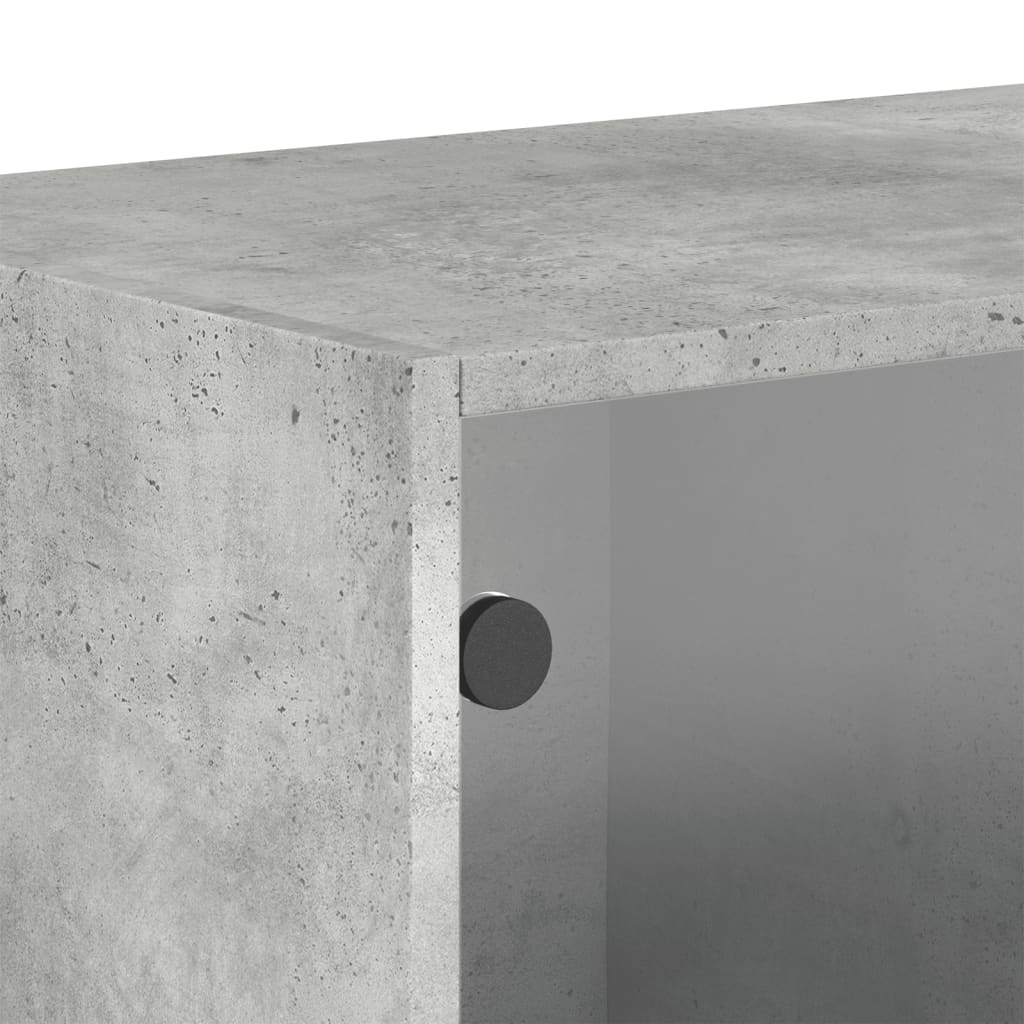 Zidni ormarići staklena vrata 2 kom boja betona 68,5x37x35 cm