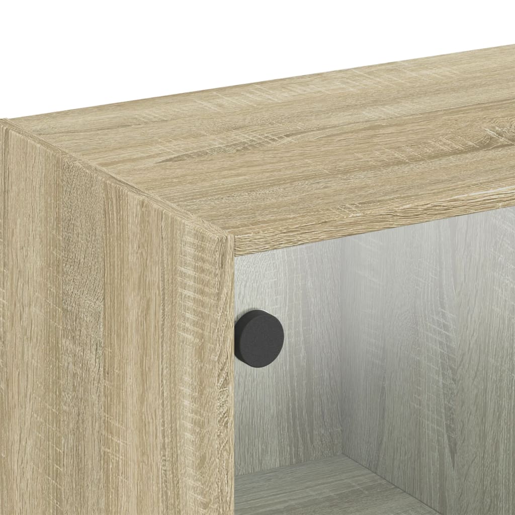 Zidni ormarić sa staklenim vratima boja hrasta 102 x 37 x 35 cm