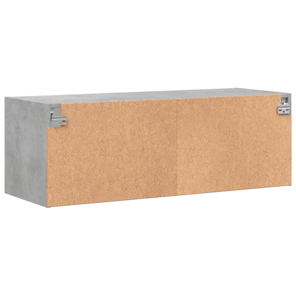 Zidni ormarić sa staklenim vratima boja betona 102 x 37 x 35 cm