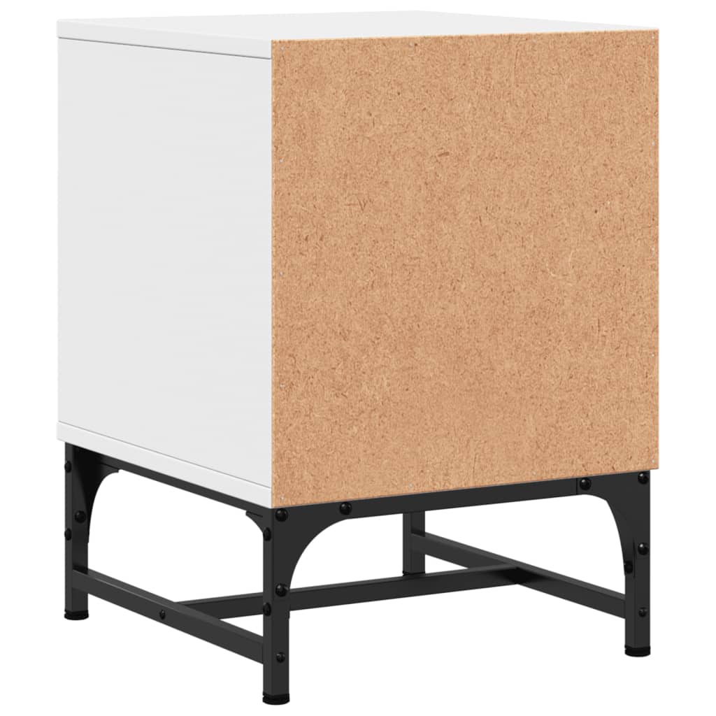 Noćni ormarići sa staklenim vratima 2 kom bijeli 35x37x50 cm