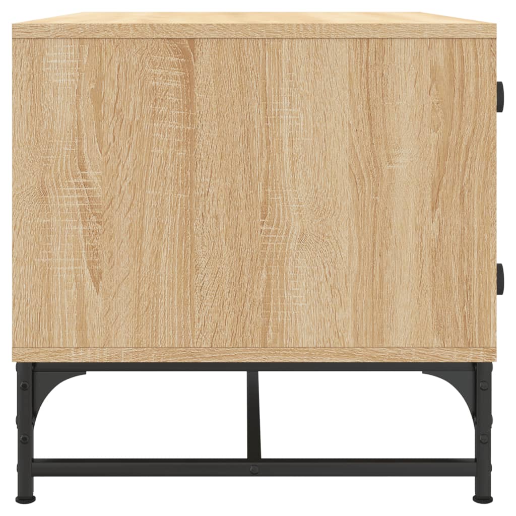 Stolić za kavu sa staklenim vratima boja hrasta 68,5x50x50 cm