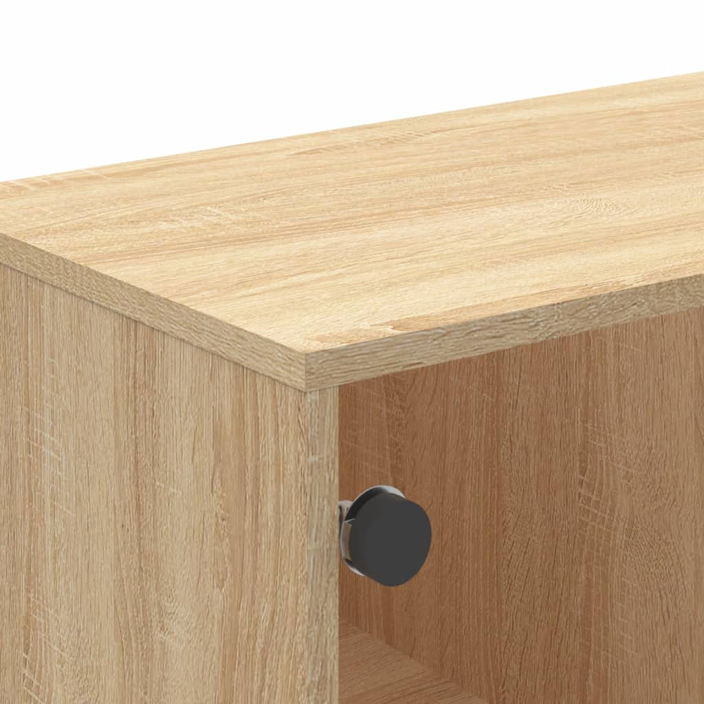 Stolić za kavu sa staklenim vratima boja hrasta 68,5x50x50 cm