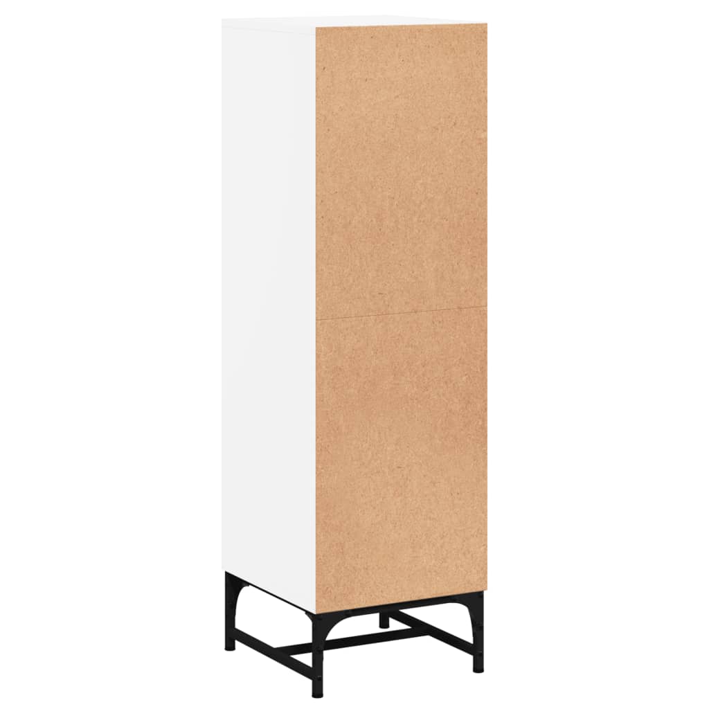 Visoka komoda sa staklenim vratima bijela 35 x 37 x 120 cm