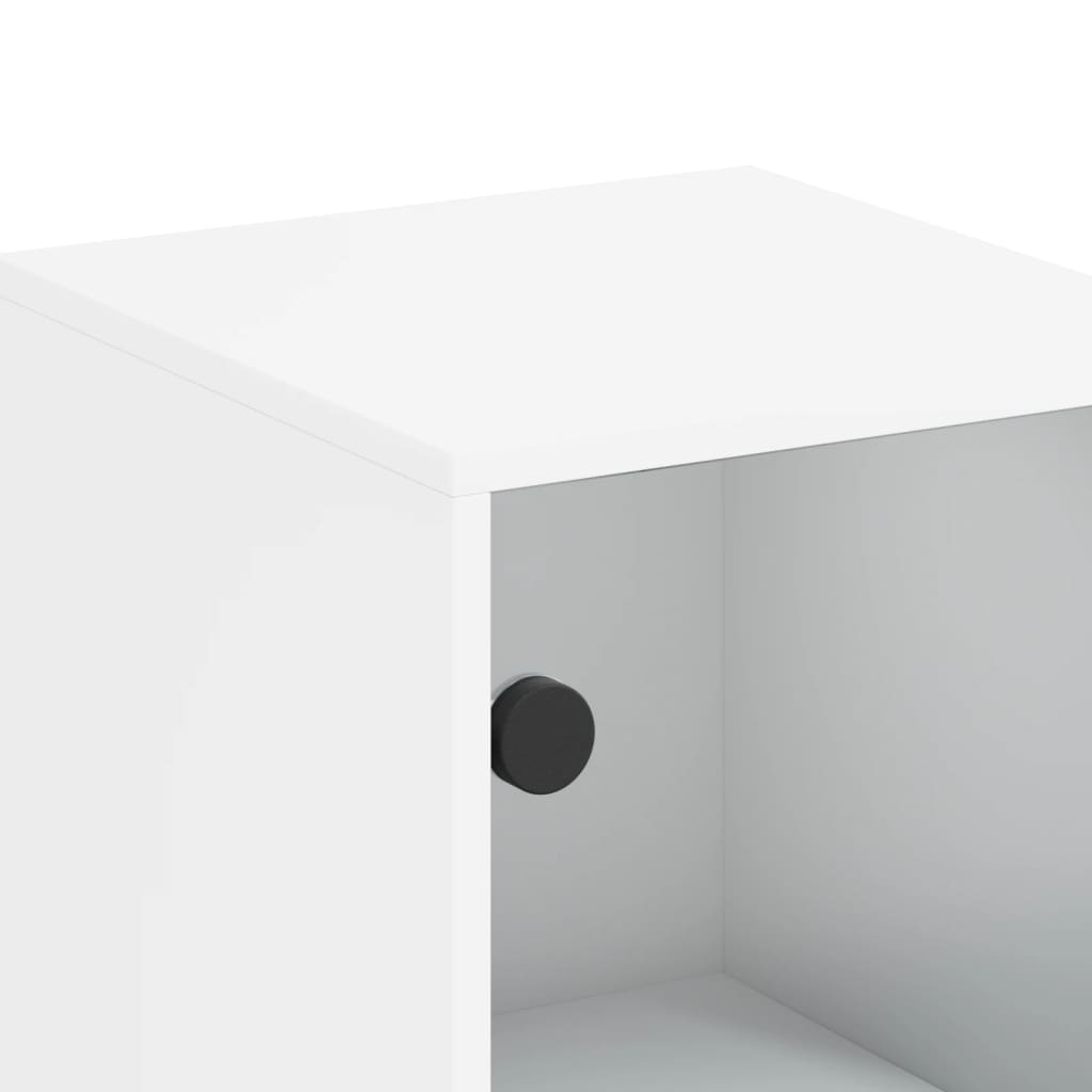 Visoka komoda sa staklenim vratima bijela 35 x 37 x 120 cm