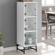 Visoka komoda sa staklenim vratima bijela 35 x 37 x 120 cm
