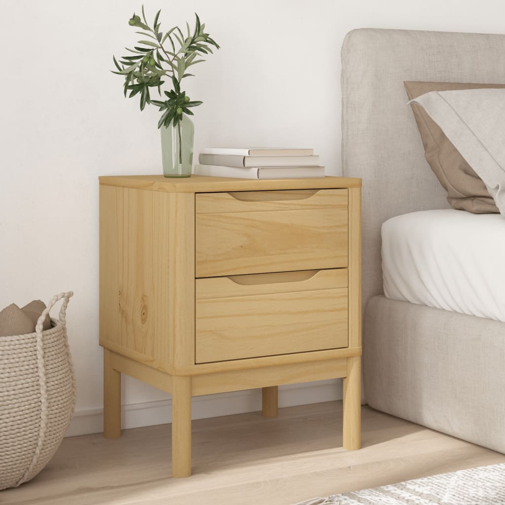 Noćni ormarić FLORO voštano smeđi 45x39x57 cm masivna borovina