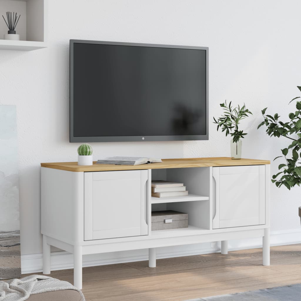 TV ormarić FLORO bijeli 114 x 43 x 55 cm od masivne borovine