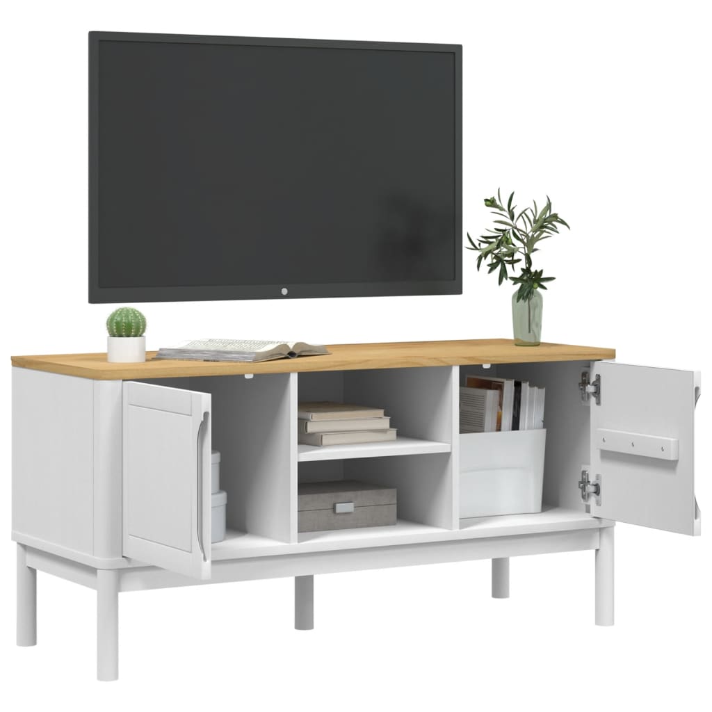 TV ormarić FLORO bijeli 114 x 43 x 55 cm od masivne borovine