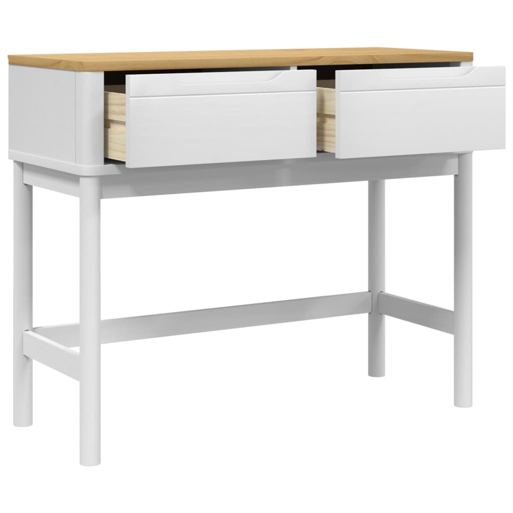 Konzolni stol FLORO bijeli 89,5x36,5x73 cm od masivne borovine