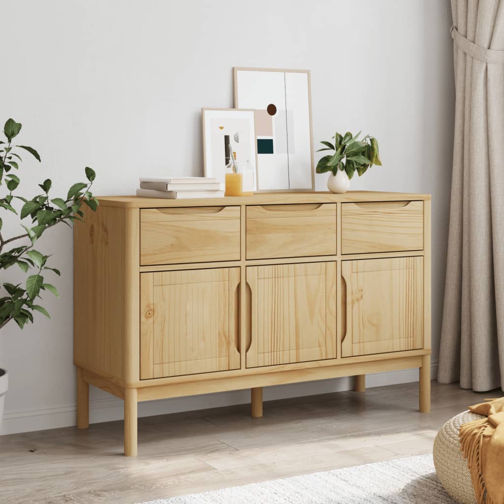 Komoda FLORO voštano smeđa 114 x 43 x 74 cm od masivne borovine