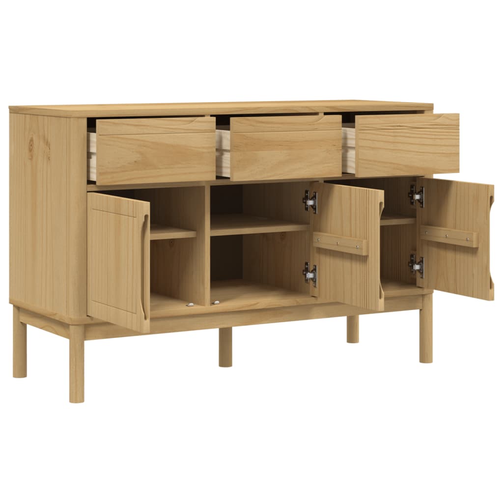 Komoda FLORO voštano smeđa 114 x 43 x 74 cm od masivne borovine
