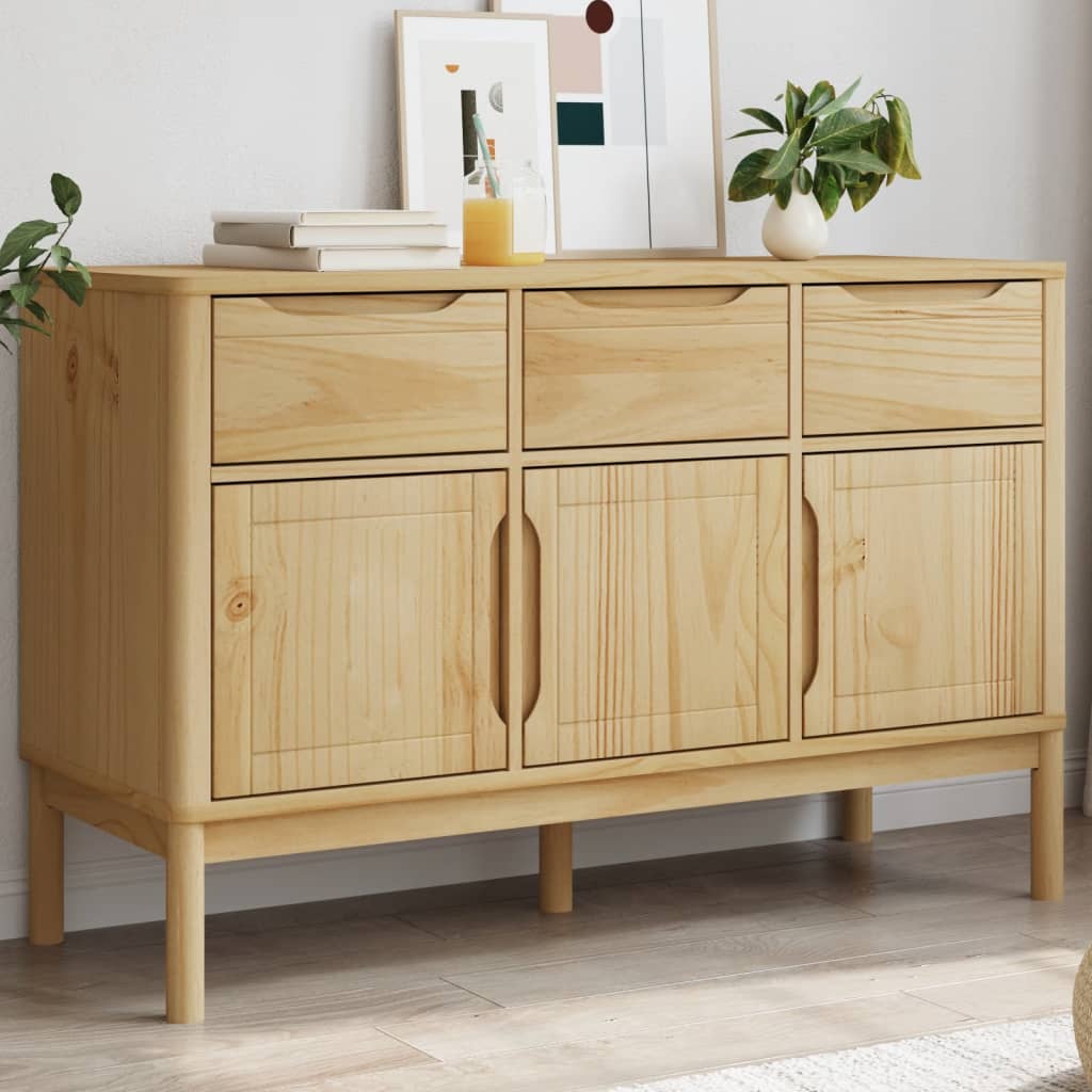 Komoda FLORO voštano smeđa 114 x 43 x 74 cm od masivne borovine