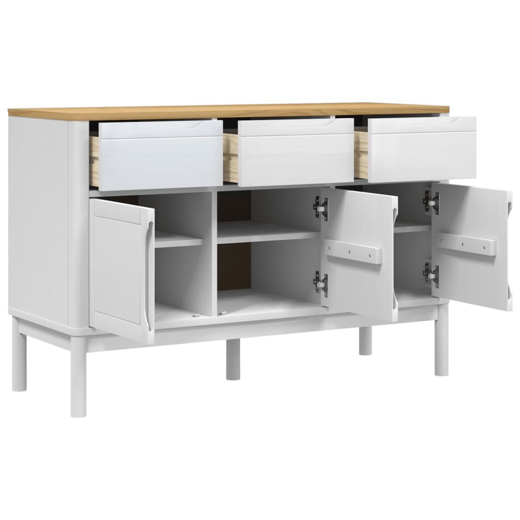 Komoda FLORO bijela 114 x 43 x 74 cm od masivne borovine