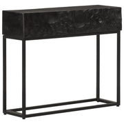 Konzolni stol crni 90 x 30 x 76 cm masivno drvo manga i željezo