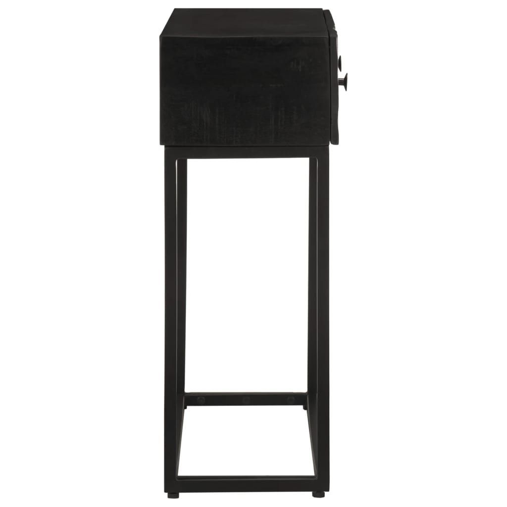 Konzolni stol crni 90 x 30 x 76 cm masivno drvo manga i željezo