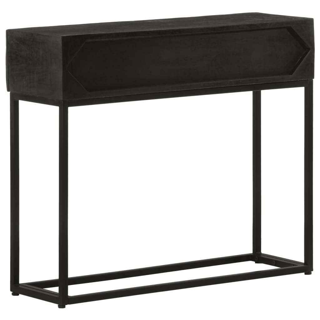 Konzolni stol crni 90 x 30 x 76 cm masivno drvo manga i željezo