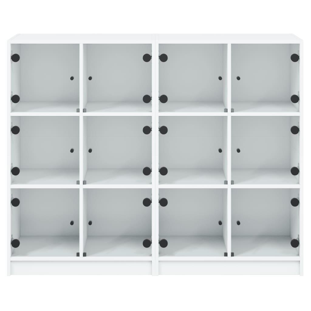 Regal za knjige s vratima bijeli 136 x 37 x 109 cm drveni