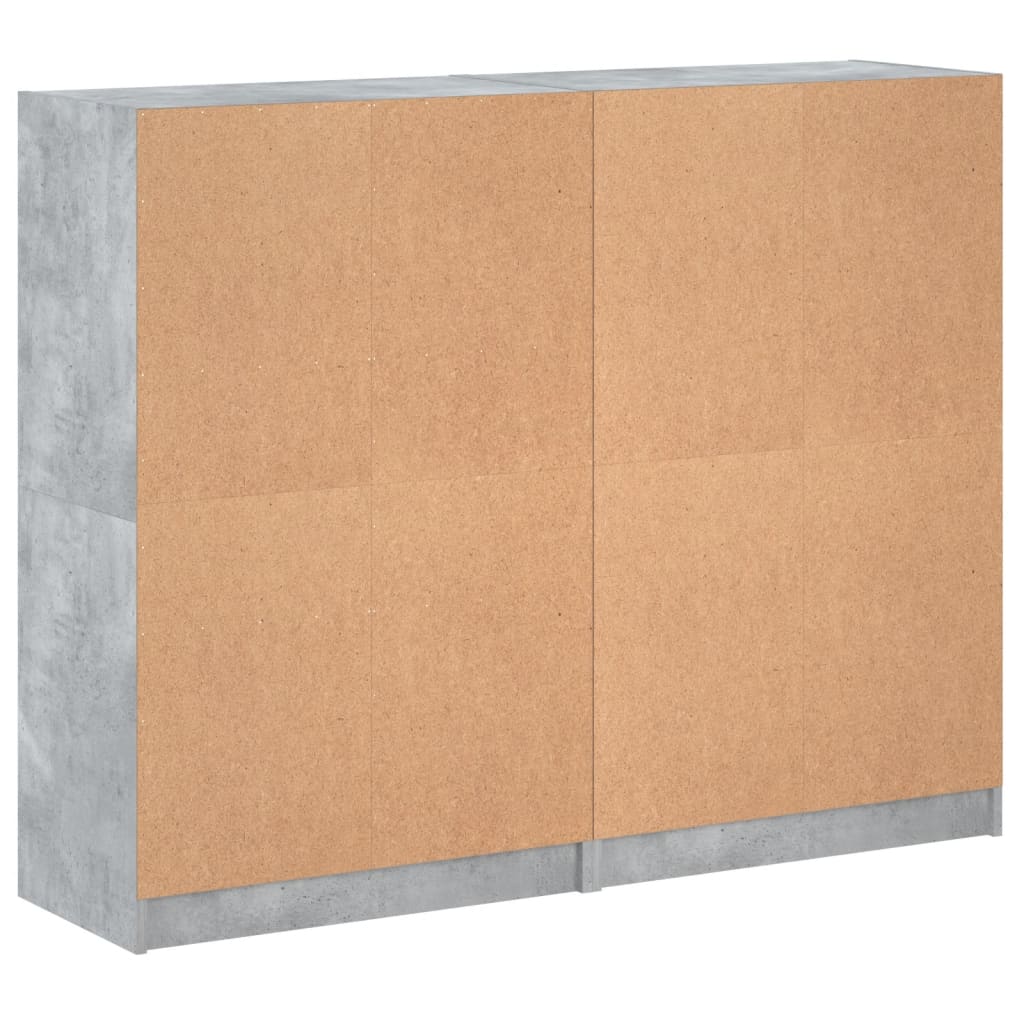 Regal za knjige s vratima boja betona 136 x 37 x 109 cm drveni