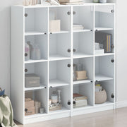 Regal za knjige s vratima bijeli 136 x 37 x 142 cm drveni